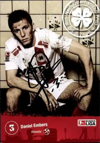 Autogrammkarte Fußballer Daniel Embers, Rot-Weiss Oberhausen, Autogramm