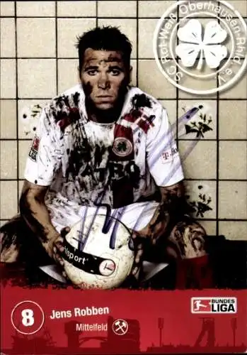 Autogrammkarte Fußballer Jens Robben, Rot-Weiss Oberhausen, Autogramm