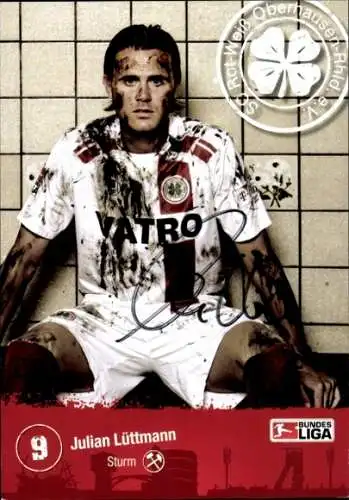 Autogrammkarte Fußballer Julian Lüttmann, Rot-Weiss Oberhausen, Autogramm