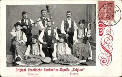 Ak Kroatien, Original Kroatische Tamburitza-Kapelle Triglaw