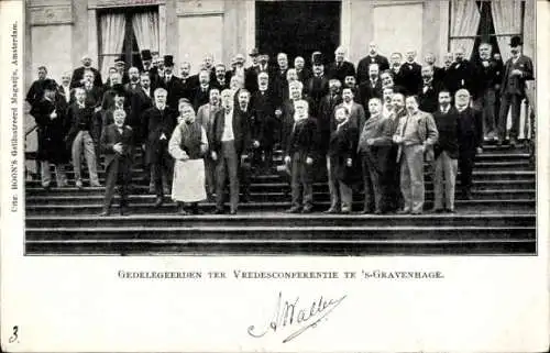 Ak 's Gravenhage Den Haag Südholland, Friedenskonferenz, Delegierte, Gruppenbild