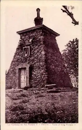 CPA Tahiti Océanie, Tombeau du Roi Pomare V.