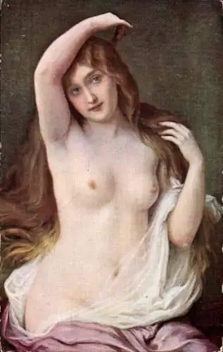 Künstler Ak Scalbert, Jules, La toilette, Erotik