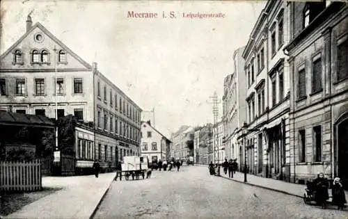 Ak Meerane in Sachsen, Leipzigerstraße
