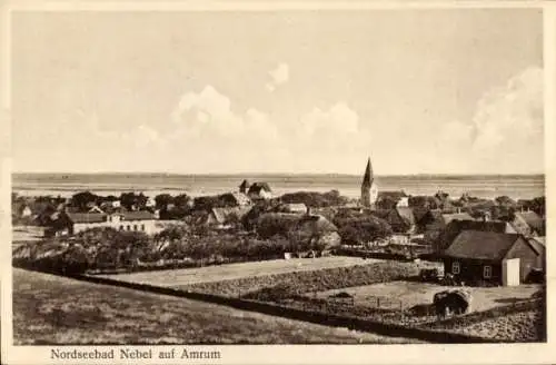 Ak Nebel auf der Insel Amrum Nordfriesland, Gesamtansicht