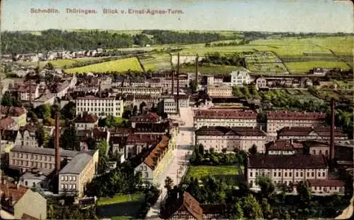 Ak Schmölln in Thüringen, Gesamtansicht, Blick vom Ernst-Agnes-Turm