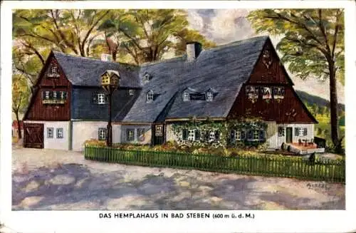 Künstler Ak Völkel, Eg., Bad Steben im Frankenwald Bayern, Hemplahaus