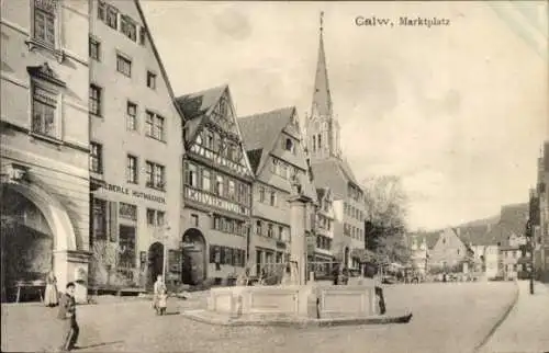 Ak Calw im Schwarzwald, Marktplatz