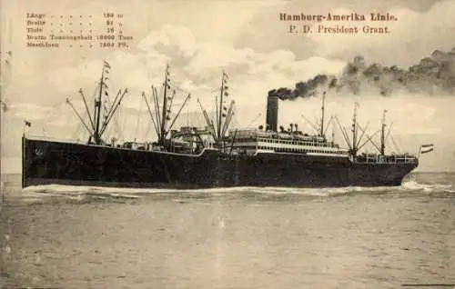 Ak Dampfer President Grant, HAPAG