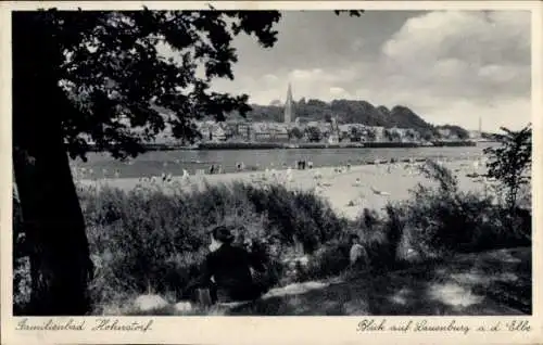 Ak Hohnstorf an der Elbe, Familienbad mit Blick nach Lauenburg