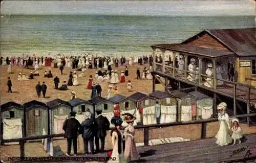 Künstler Ak Westerland auf Sylt,  Familienbad, Strand, Meer