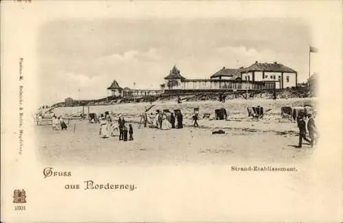 Ak Nordseebad Norderney Ostfriesland, Strand-Etablissement