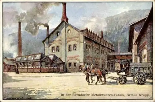 Künstler Ak Kasimir, Luigi, Berndorf an den Triesting Niederösterreich, Metallwarenfabrik A. Krupp