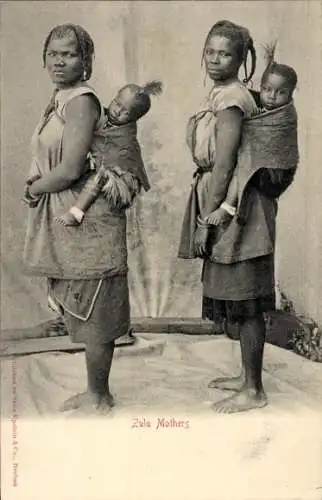 Ak Südafrika, Zulu-Frauen mit ihren Kindern