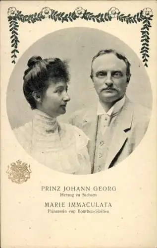 Ak Prinz Johann Georg, Herzog zu Sachsen, Maria Isabella von Württemberg