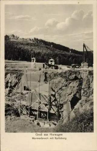 Ak Horwagen Bad Steben im Frankenwald Bayern, Marmorbruch mit Spitzberg