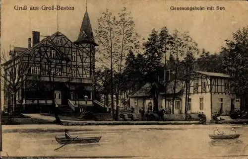 Ak Groß Besten Bestensee in Brandenburg, Genesungsheim mit See