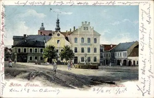 Ak Česká Třebová Böhmisch Trübau Region Pardubitz, Stadtplatz
