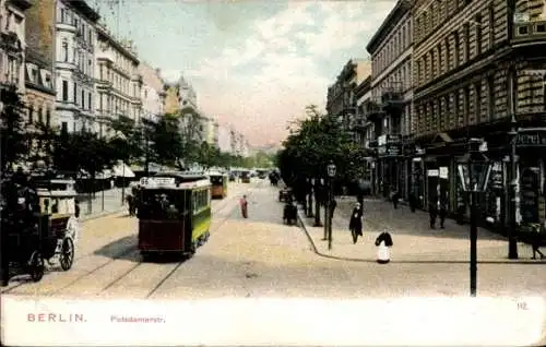 Ak Berlin Schöneberg, Straßenbahn, Potsdamer Straße