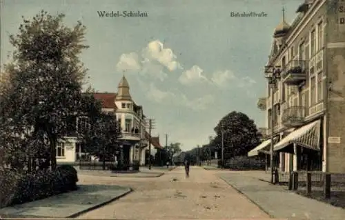 Ak Schulau Wedel im Kreis Pinneberg, Bahnhofstraße