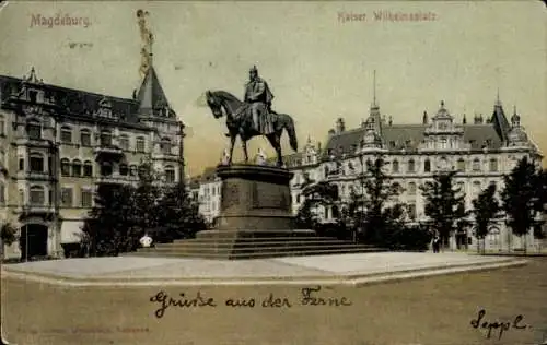 Ak Magdeburg an der Elbe,  Kaiser Wilhelmsplatz