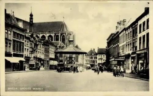 Ak Breda Nordbrabant Niederlande, Groote Markt