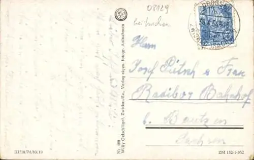 Ak Crossen an der Mulde Zwickau Sachsen, Teichpartie