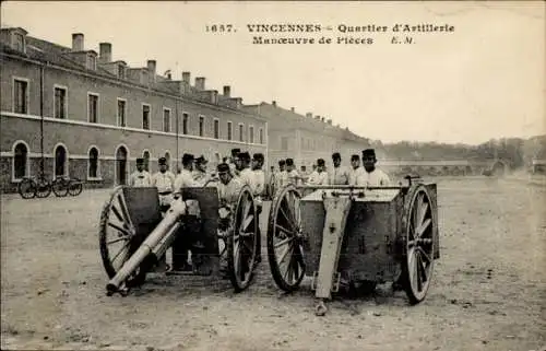 Ak Vincennes Val de Marne, Armee, Artillerie, Kanonen, Manöver, 1657, Soldaten