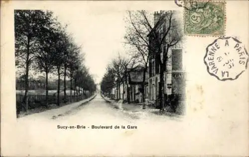 Ak Sucy en Brie Val de Marne, Boulevard de la Gare