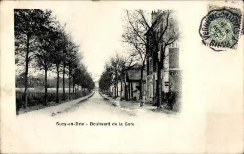 Ak Sucy en Brie Val de Marne, Boulevard de la Gare