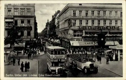 Ak Berlin Charlottenburg, Kurfürstendamm, Bustour, Café, Hotel
