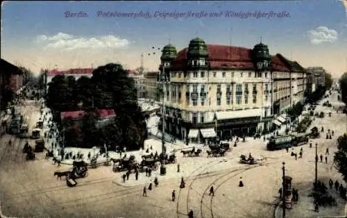Ak Berlin Tiergarten, Potsdamerplatz, Leipzigerstraße, Königgrätzer Straße