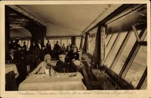 Ak Berlin Charlottenburg, Funkturm Restaurant, Innenansicht