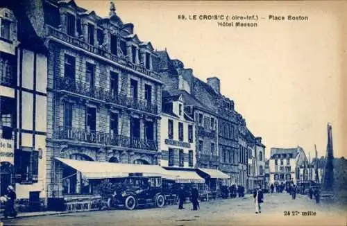 Ak Le Croisic Loire Atlantique, Place Boston, Hotel Masson