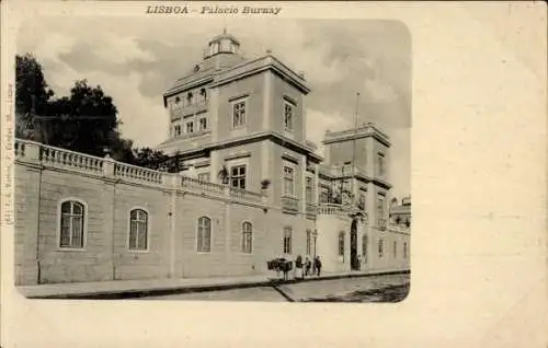 Ak Lisboa Lissabon Portugal, Palacio Burnay,  Architektur, schwarz-weiß Fotografie