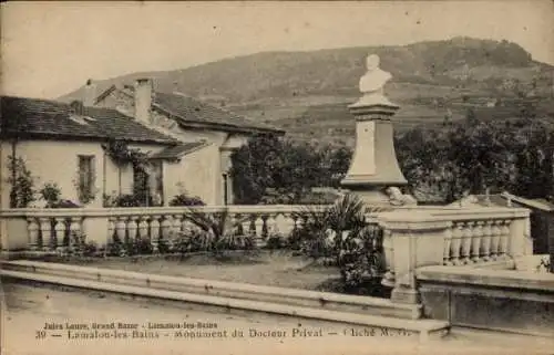 Ak Lamalou les Bains Hérault, Monument du Docteur Privat