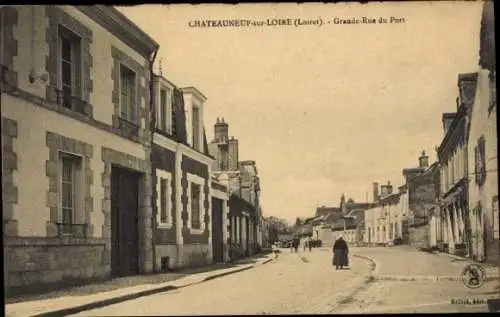 Ak Chateauneuf sur Loire Loiret, Grande Rue du Port
