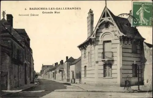 Ak Bazoches les Gallerandes Loiret, Grande Rue