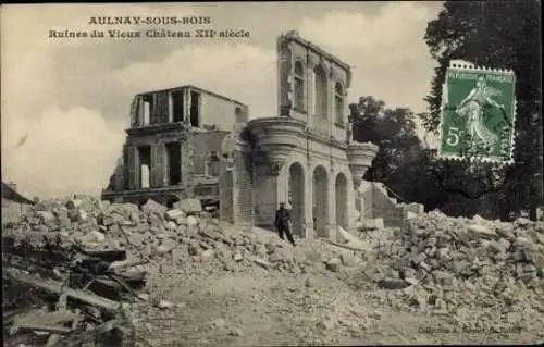 Ak Aulnay sous Bois Seine Saint Denis, Ruines du Vieux Chateau XIIe siecle