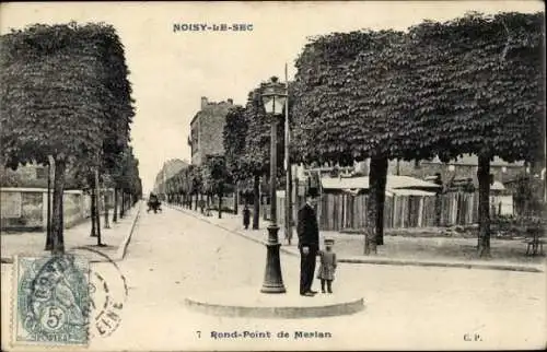 Ak Noisy le Sec Seine Saint Denis, Rond Point de Merian