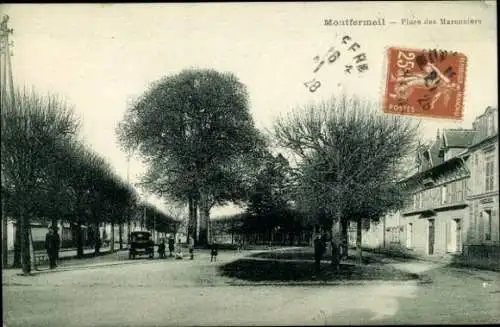 Ak Montfermeil Seine Saint Denis, Montfermeil Place des Maronniers,  Bäume, Straßenansicht, Auto