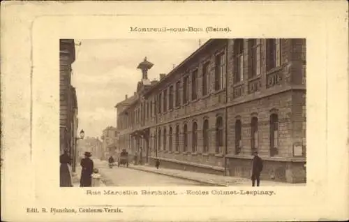Ak Montreuil sous Bois Seine Saint Denis, Rue Marcellin Berthelot, Ecoles Colmet-Lespinay