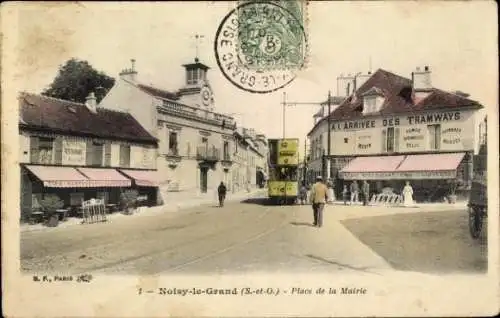 Ak Noisy le Grand Seine et Marne, Place de la Mairie
