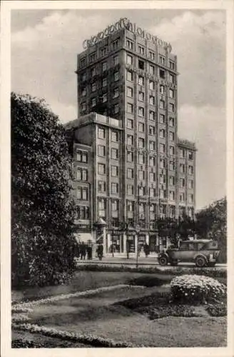 Ak Leipzig, Coloradont Chlorogo, Europahaus,  Architektur, 1920er Jahre, Auto