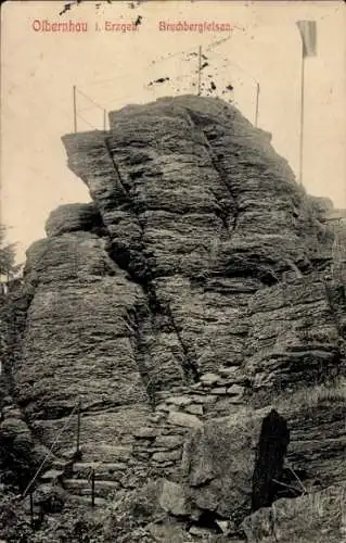 Ak Olbernhau im Erzgebirge, Bruchbergfelsen