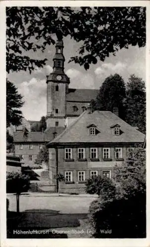 Ak Oberweißbach Thüringer Wald, Blick auf Kirche, Wohnhäuser