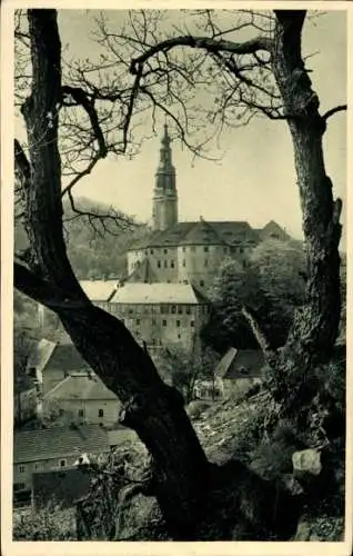 Ak Weesenstein Müglitztal, Blick vom Abendfrieden auf das Schloß