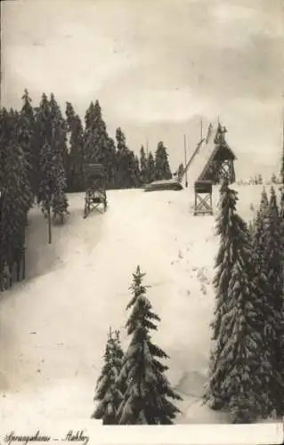 Ak Aschberg Klingenthal im Vogtland Sachsen, Sprungschanze
