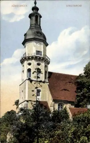 Ak Königsbrück in Sachsen, Ansicht der Stadtkirche