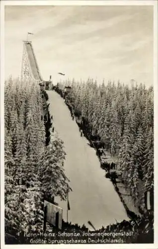 Ak Johanngeorgenstadt im Erzgebirge Sachsen, Blick auf die Hans Heinze Schanze